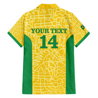 Custom Brazil Football Family Matching Off The Shoulder Long Sleeve Dress and Hawaiian Shirt Vamos Selecao - Yellow - Wonder Print Shop