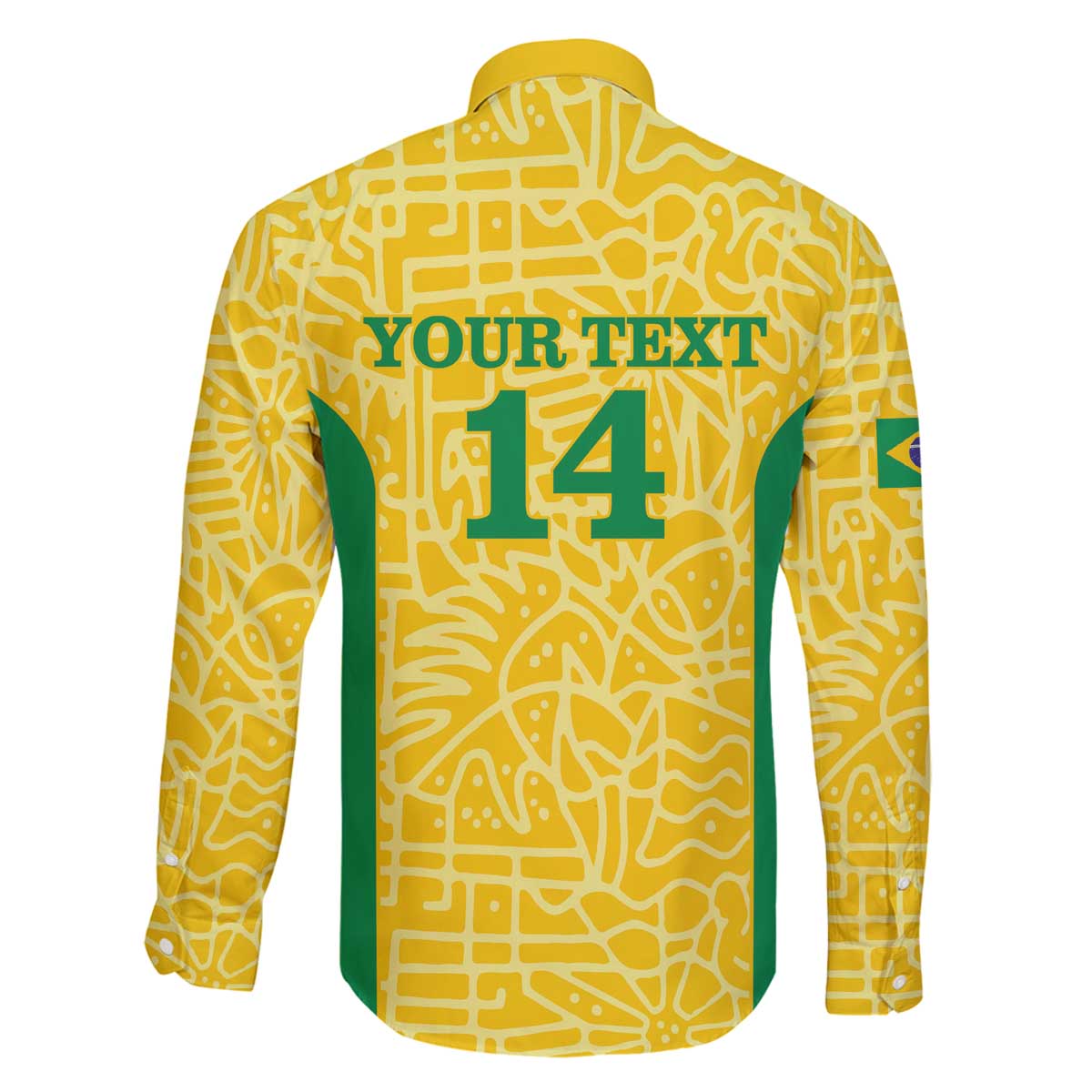 Custom Brazil Football Family Matching Off The Shoulder Long Sleeve Dress and Hawaiian Shirt Vamos Selecao - Yellow - Wonder Print Shop