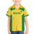 Custom Brazil Football Family Matching Off The Shoulder Long Sleeve Dress and Hawaiian Shirt Vamos Selecao - Yellow - Wonder Print Shop