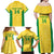 Custom Brazil Football Family Matching Off Shoulder Maxi Dress and Hawaiian Shirt Vamos Selecao - Yellow - Wonder Print Shop