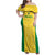 Custom Brazil Football Family Matching Off Shoulder Maxi Dress and Hawaiian Shirt Vamos Selecao - Yellow - Wonder Print Shop