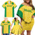 Custom Brazil Football Family Matching Off Shoulder Short Dress and Hawaiian Shirt Vamos Selecao - Yellow - Wonder Print Shop