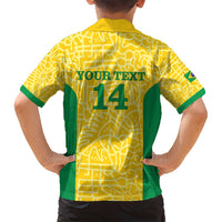 Custom Brazil Football Family Matching Puletasi and Hawaiian Shirt Vamos Selecao - Yellow - Wonder Print Shop