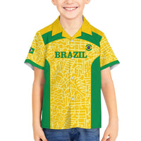 Custom Brazil Football Family Matching Puletasi and Hawaiian Shirt Vamos Selecao - Yellow - Wonder Print Shop