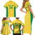 Custom Brazil Football Family Matching Short Sleeve Bodycon Dress and Hawaiian Shirt Vamos Selecao - Yellow - Wonder Print Shop