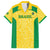Custom Brazil Football Family Matching Short Sleeve Bodycon Dress and Hawaiian Shirt Vamos Selecao - Yellow - Wonder Print Shop