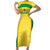 Custom Brazil Football Family Matching Short Sleeve Bodycon Dress and Hawaiian Shirt Vamos Selecao - Yellow - Wonder Print Shop