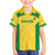 Custom Brazil Football Family Matching Short Sleeve Bodycon Dress and Hawaiian Shirt Vamos Selecao - Yellow - Wonder Print Shop