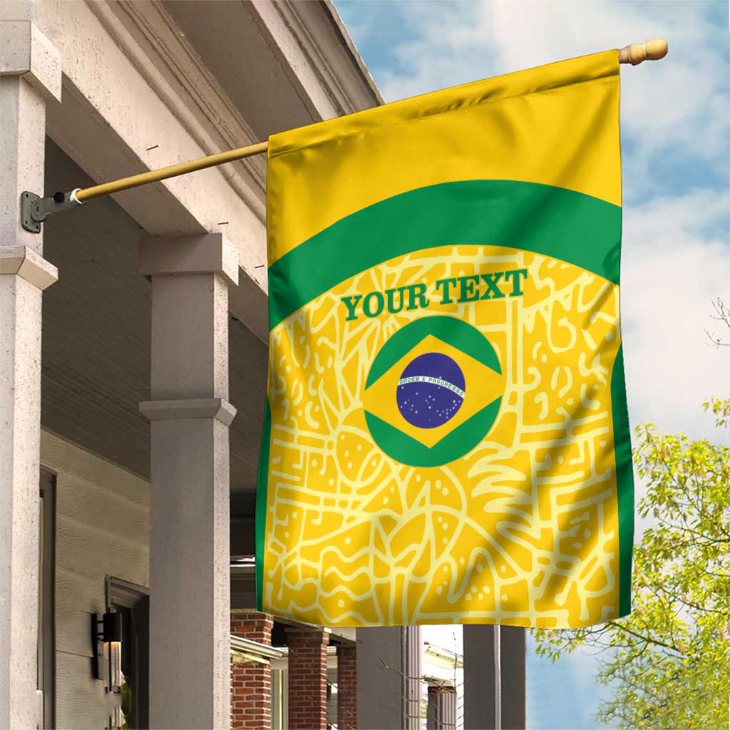Custom Brazil Football Garden Flag Vamos Selecao - Yellow - Wonder Print Shop