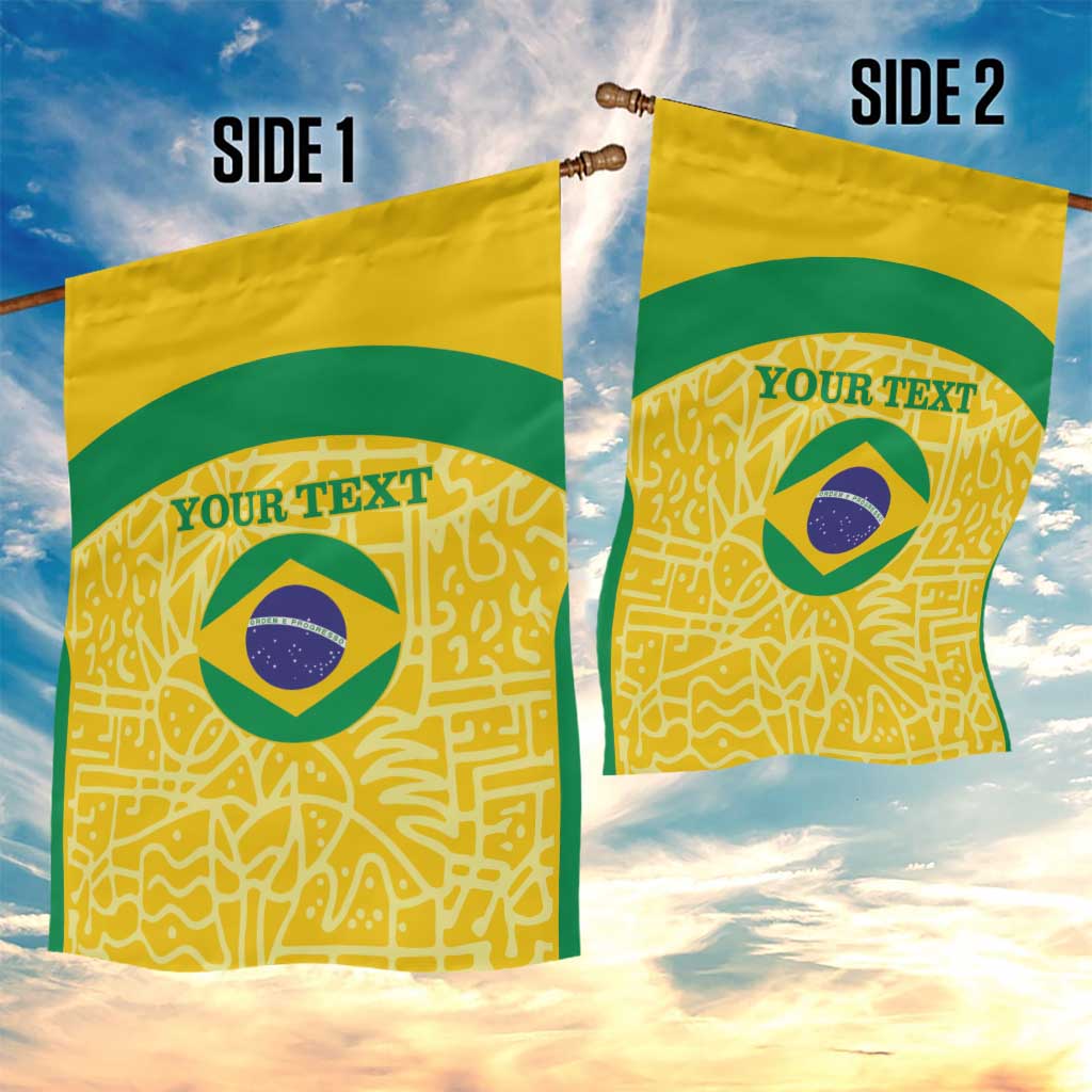 Custom Brazil Football Garden Flag Vamos Selecao - Yellow - Wonder Print Shop
