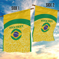 Custom Brazil Football Garden Flag Vamos Selecao - Yellow - Wonder Print Shop