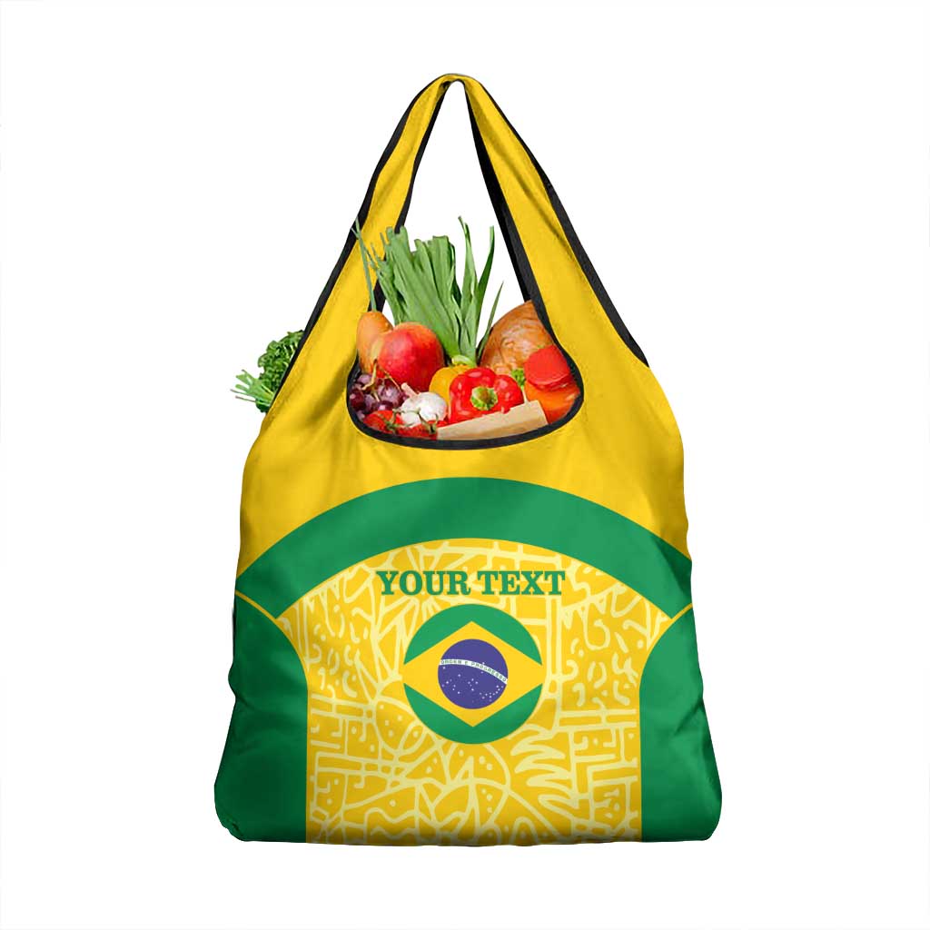 Custom Brazil Football Grocery Bag Vamos Selecao - Yellow