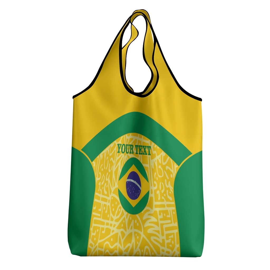 Custom Brazil Football Grocery Bag Vamos Selecao - Yellow