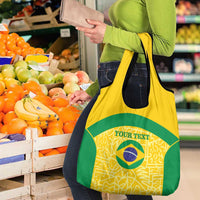 Custom Brazil Football Grocery Bag Vamos Selecao - Yellow