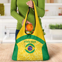 Custom Brazil Football Grocery Bag Vamos Selecao - Yellow
