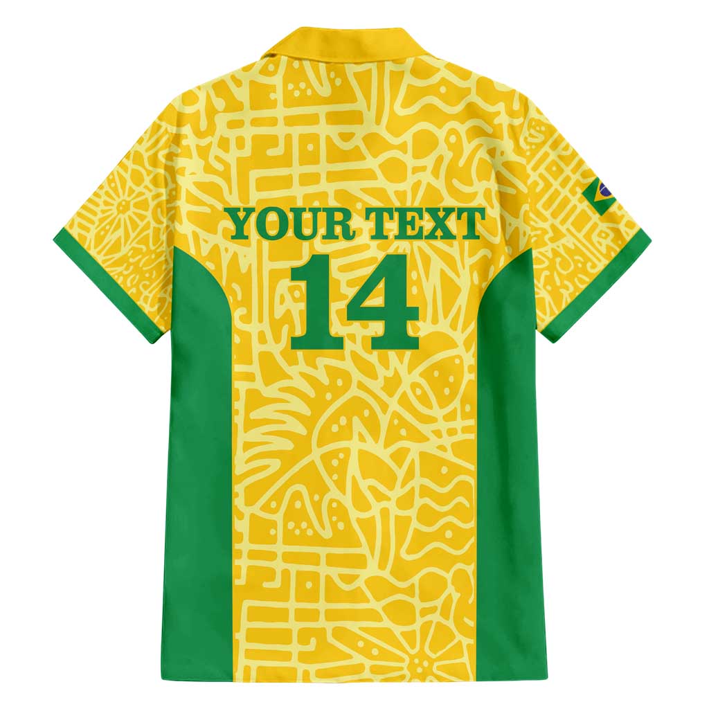 Custom Brazil Football Hawaiian Shirt Vamos Selecao - Yellow - Wonder Print Shop