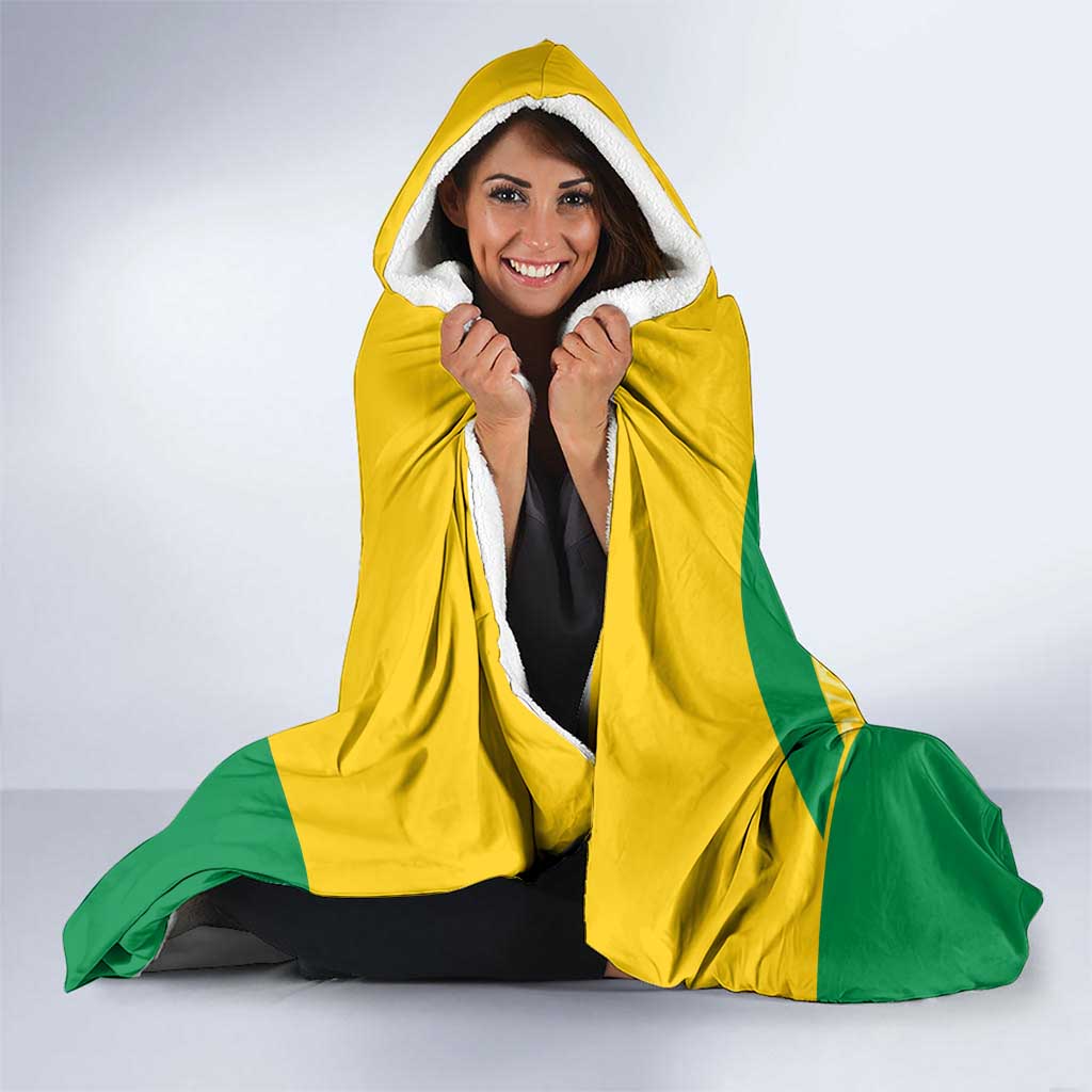 Custom Brazil Football Hooded Blanket Vamos Selecao - Yellow