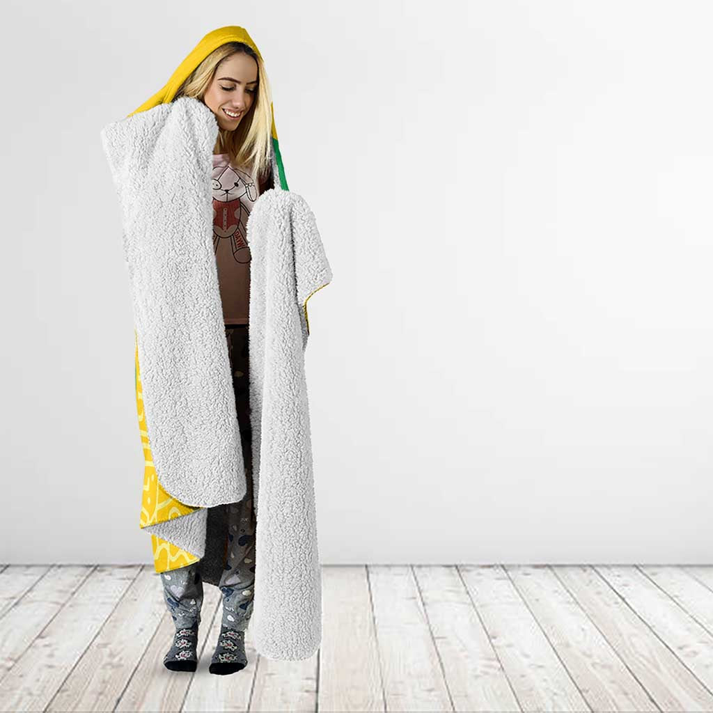 Custom Brazil Football Hooded Blanket Vamos Selecao - Yellow