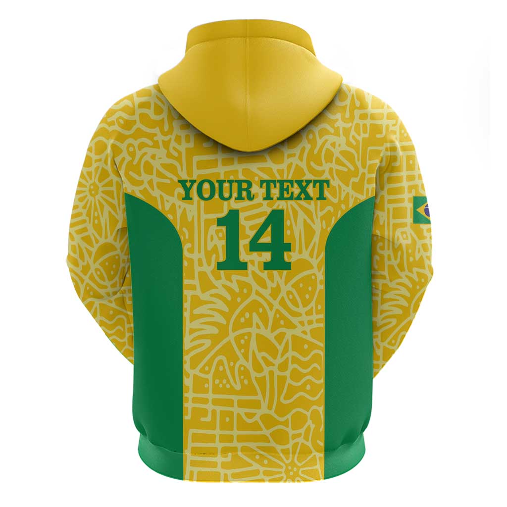 Custom Brazil Football Hoodie Vamos Selecao - Yellow - Wonder Print Shop