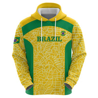 Custom Brazil Football Hoodie Vamos Selecao - Yellow - Wonder Print Shop