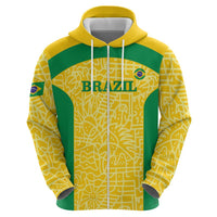 Custom Brazil Football Hoodie Vamos Selecao - Yellow - Wonder Print Shop