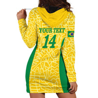 Custom Brazil Football Hoodie Dress Vamos Selecao - Yellow - Wonder Print Shop