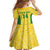 Custom Brazil Football Kid Short Sleeve Dress Vamos Selecao - Yellow - Wonder Print Shop