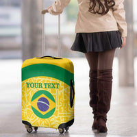 Custom Brazil Football Luggage Cover Vamos Selecao - Yellow - Wonder Print Shop