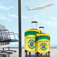 Custom Brazil Football Luggage Cover Vamos Selecao - Yellow - Wonder Print Shop
