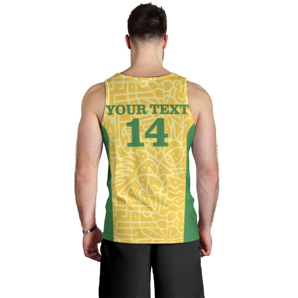 Custom Brazil Football Men Tank Top Vamos Selecao - Yellow - Wonder Print Shop
