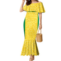 Custom Brazil Football Mermaid Dress Vamos Selecao - Yellow - Wonder Print Shop