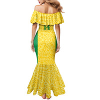 Custom Brazil Football Mermaid Dress Vamos Selecao - Yellow - Wonder Print Shop
