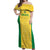 Custom Brazil Football Off Shoulder Maxi Dress Vamos Selecao - Yellow - Wonder Print Shop