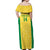 Custom Brazil Football Off Shoulder Maxi Dress Vamos Selecao - Yellow - Wonder Print Shop