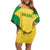 Custom Brazil Football Off Shoulder Short Dress Vamos Selecao - Yellow - Wonder Print Shop