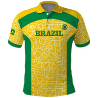 Custom Brazil Football Polo Shirt Vamos Selecao - Yellow - Wonder Print Shop
