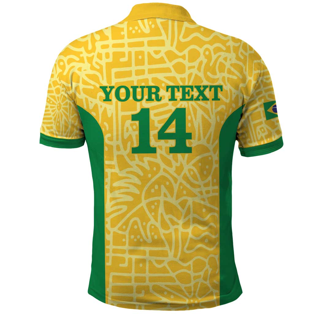 Custom Brazil Football Polo Shirt Vamos Selecao - Yellow - Wonder Print Shop