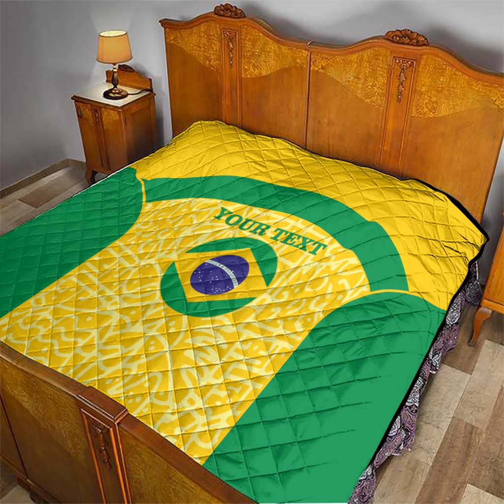 Custom Brazil Football Quilt Vamos Selecao - Yellow - Wonder Print Shop