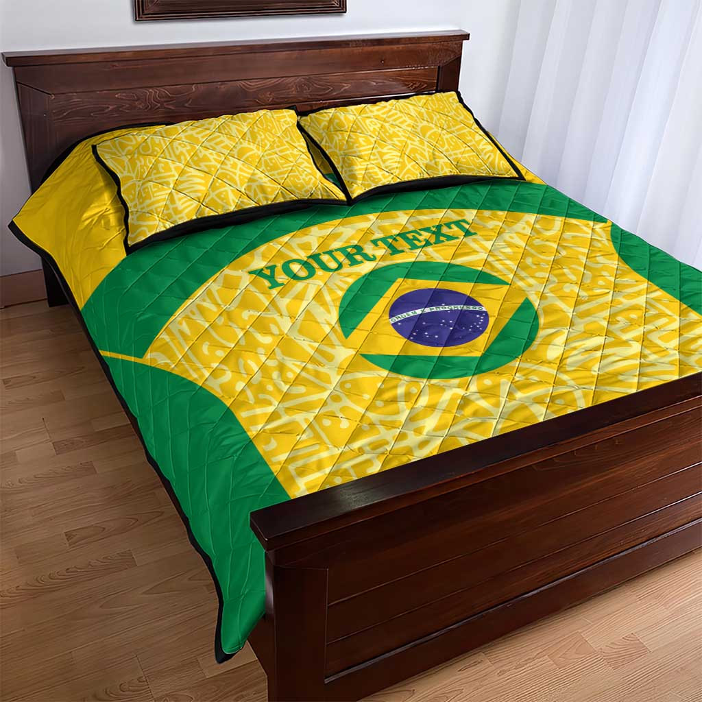 Custom Brazil Football Quilt Bed Set Vamos Selecao - Yellow - Wonder Print Shop