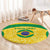 Custom Brazil Football Round Carpet Vamos Selecao - Yellow