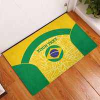 Custom Brazil Football Rubber Doormat Vamos Selecao - Yellow - Wonder Print Shop