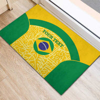 Custom Brazil Football Rubber Doormat Vamos Selecao - Yellow - Wonder Print Shop
