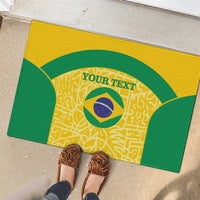 Custom Brazil Football Rubber Doormat Vamos Selecao - Yellow - Wonder Print Shop