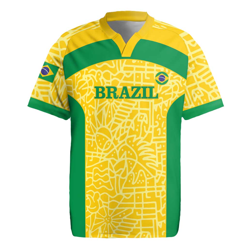Custom Brazil Football Rugby Jersey Vamos Selecao - Yellow - Wonder Print Shop