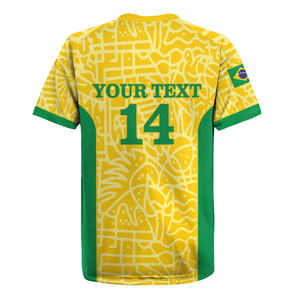 Custom Brazil Football Rugby Jersey Vamos Selecao - Yellow - Wonder Print Shop