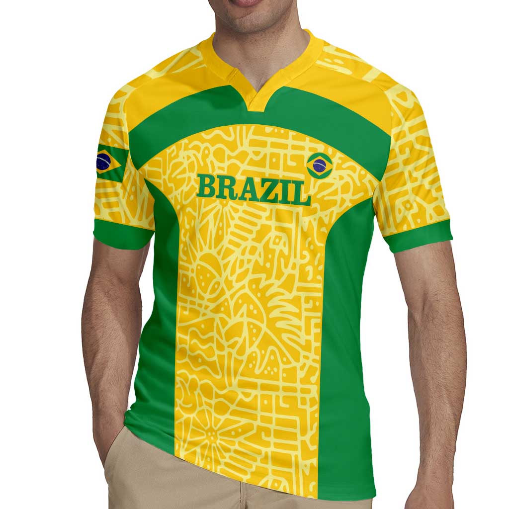 Custom Brazil Football Rugby Jersey Vamos Selecao - Yellow - Wonder Print Shop