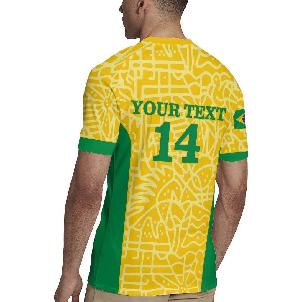 Custom Brazil Football Rugby Jersey Vamos Selecao - Yellow - Wonder Print Shop