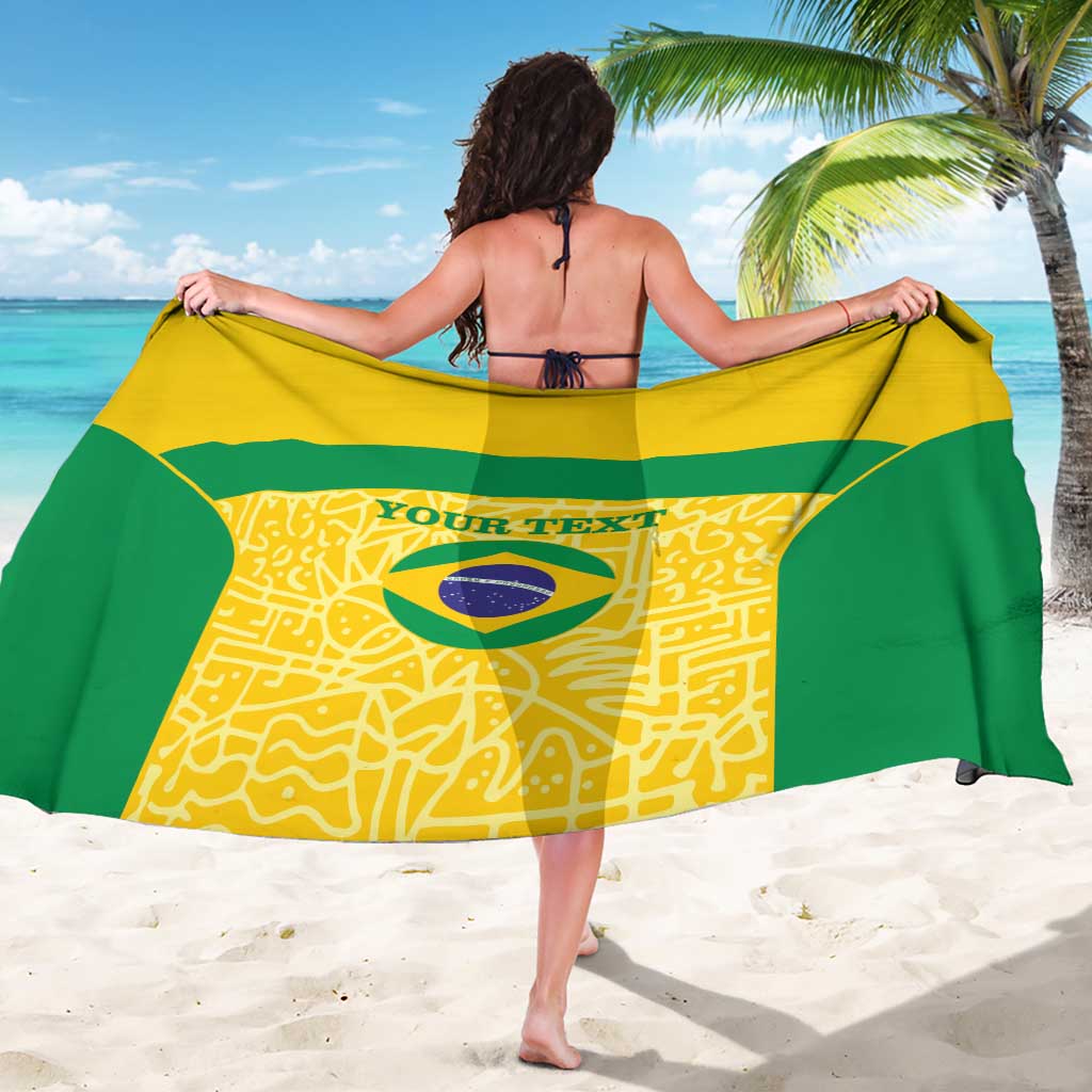 Custom Brazil Football Sarong Vamos Selecao - Yellow - Wonder Print Shop