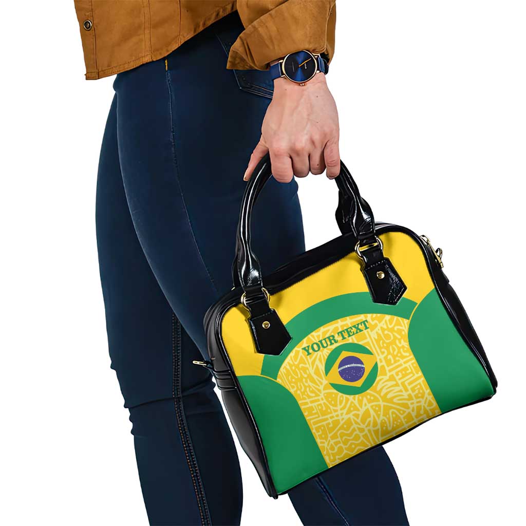 Custom Brazil Football Shoulder Handbag Vamos Selecao - Yellow