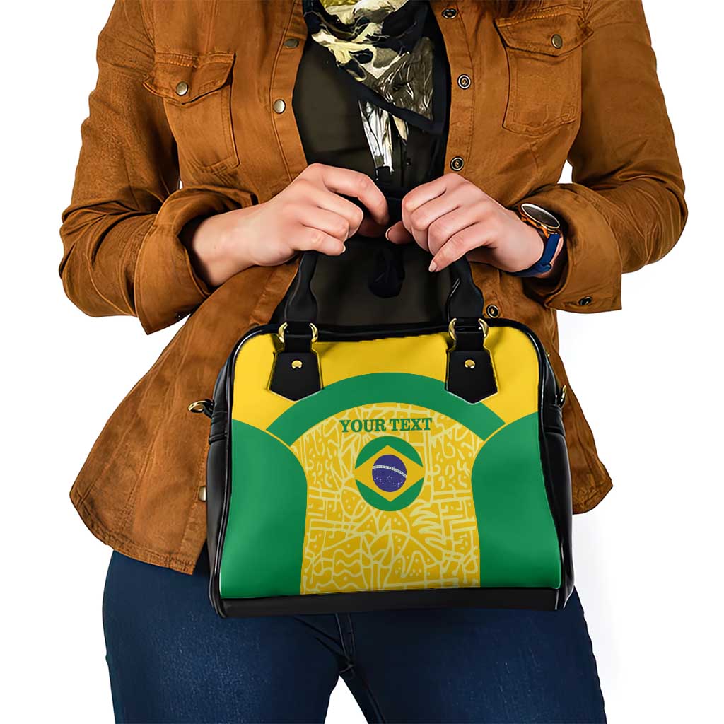 Custom Brazil Football Shoulder Handbag Vamos Selecao - Yellow